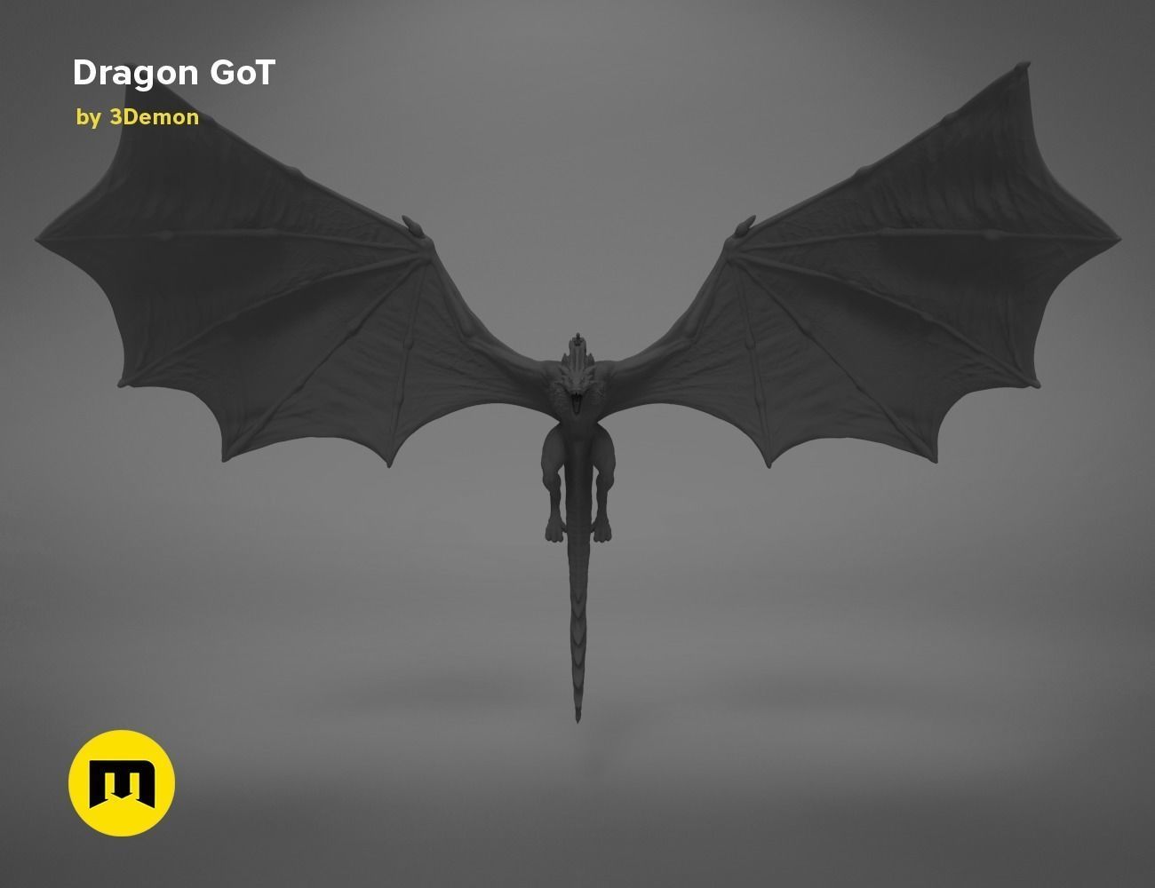 Dragon Lamp GoT with Flame 3D print model_46
