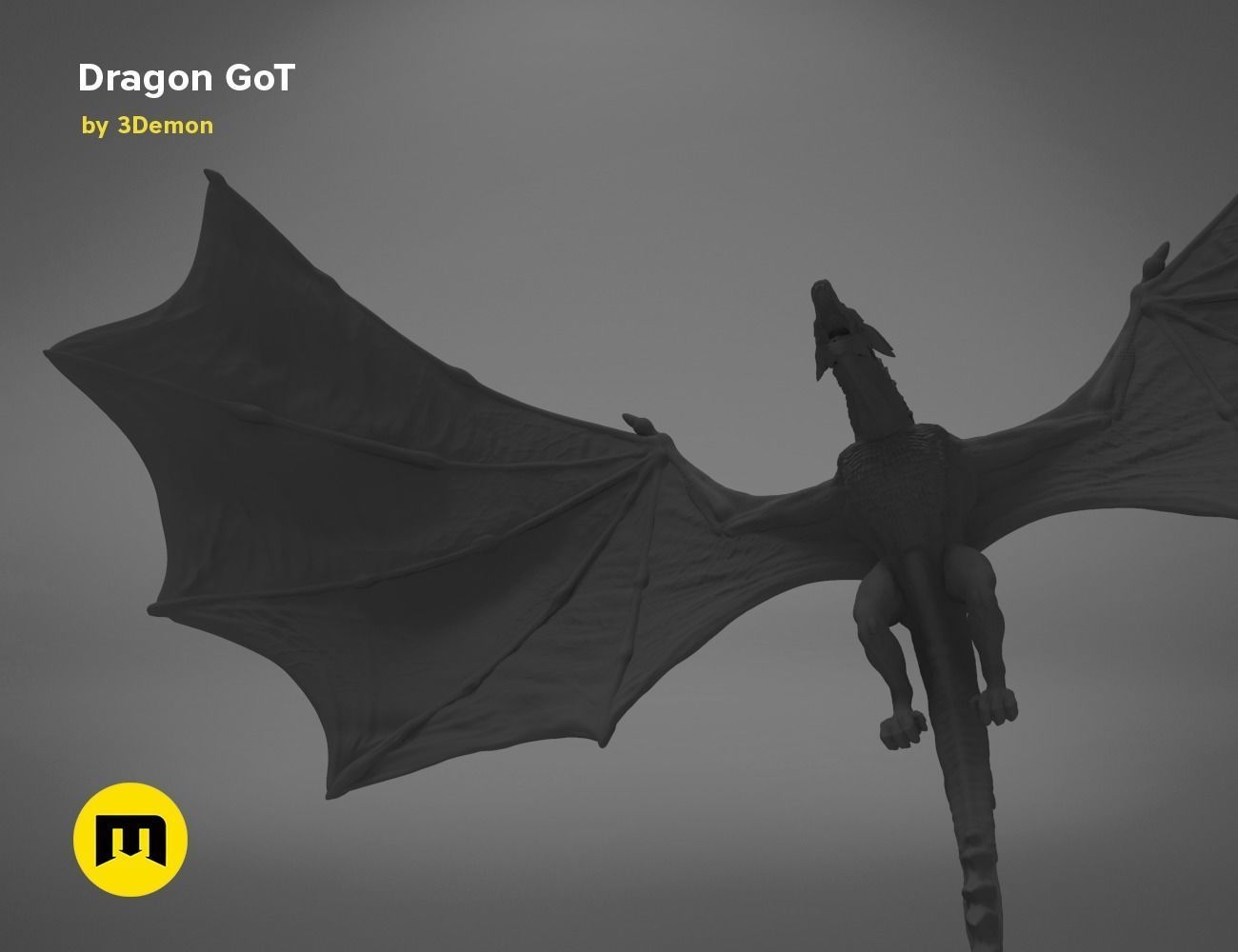 Dragon Lamp GoT with Flame 3D print model_43