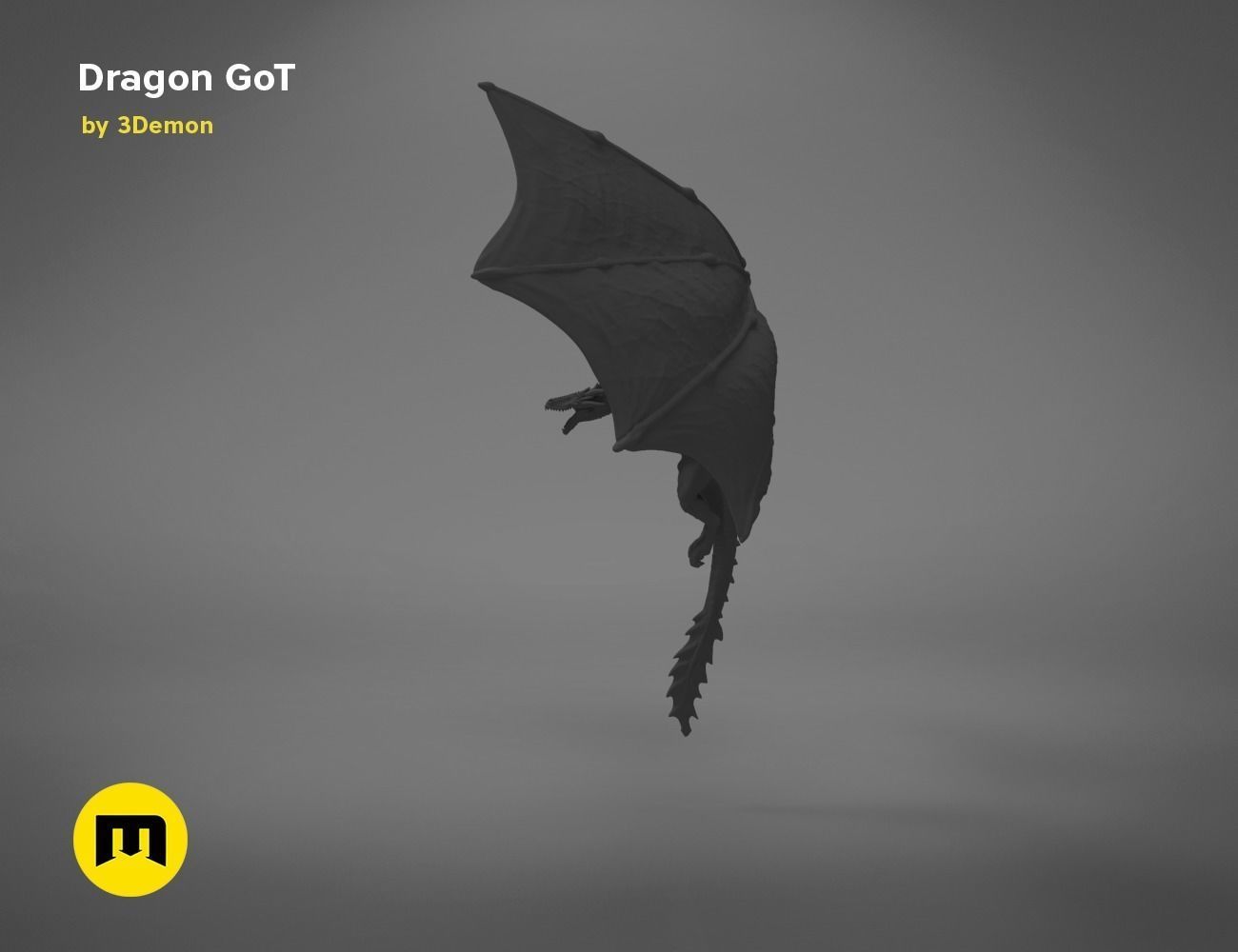 Dragon Lamp GoT with Flame 3D print model_51