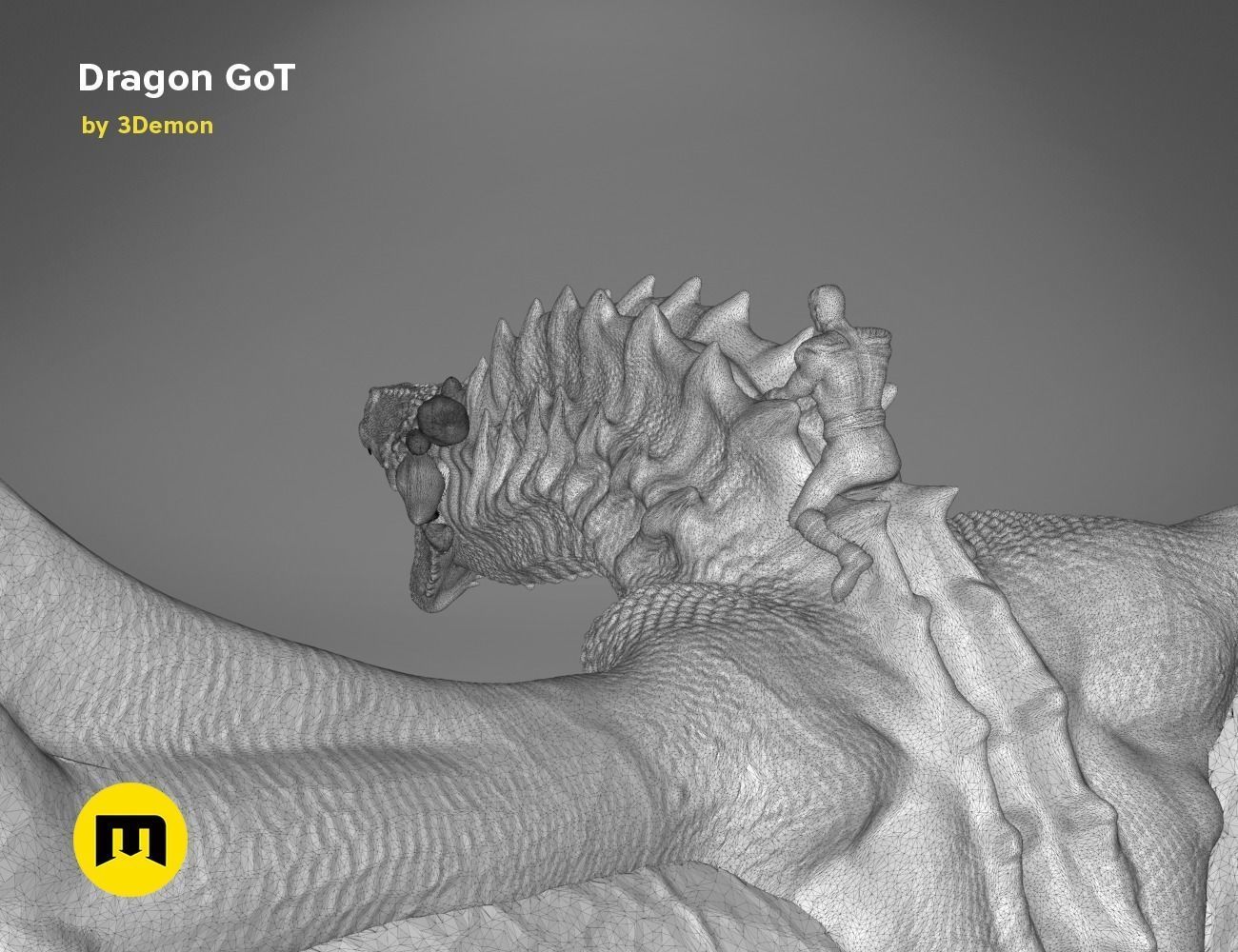Dragon Lamp GoT with Flame 3D print model_53