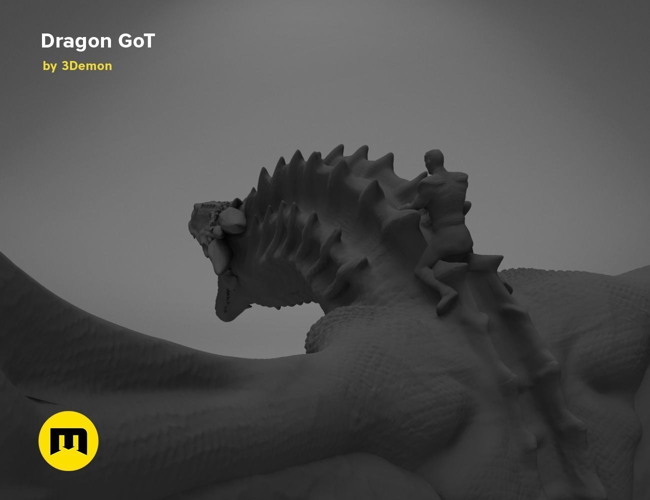 Dragon Lamp GoT with Flame 3D print model_9