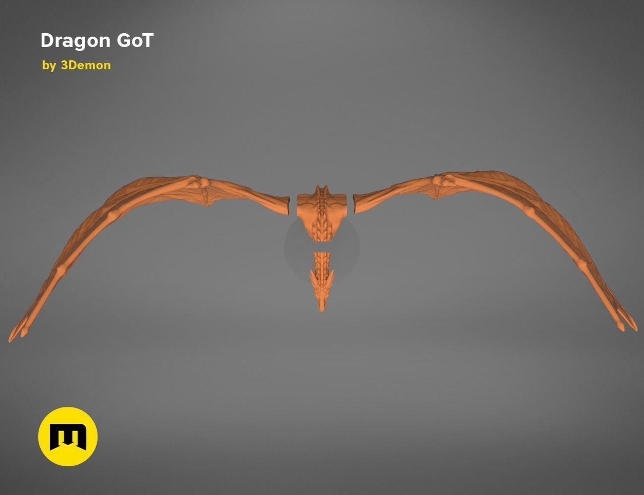 Dragon Lamp GoT with Flame 3D print model_35