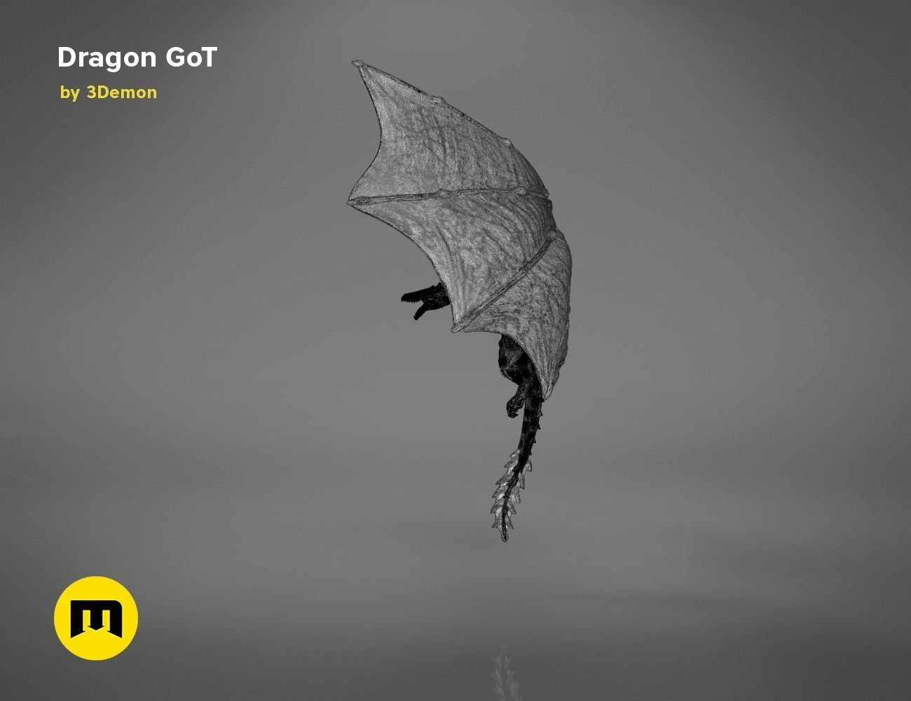Dragon Lamp GoT with Flame 3D print model_59