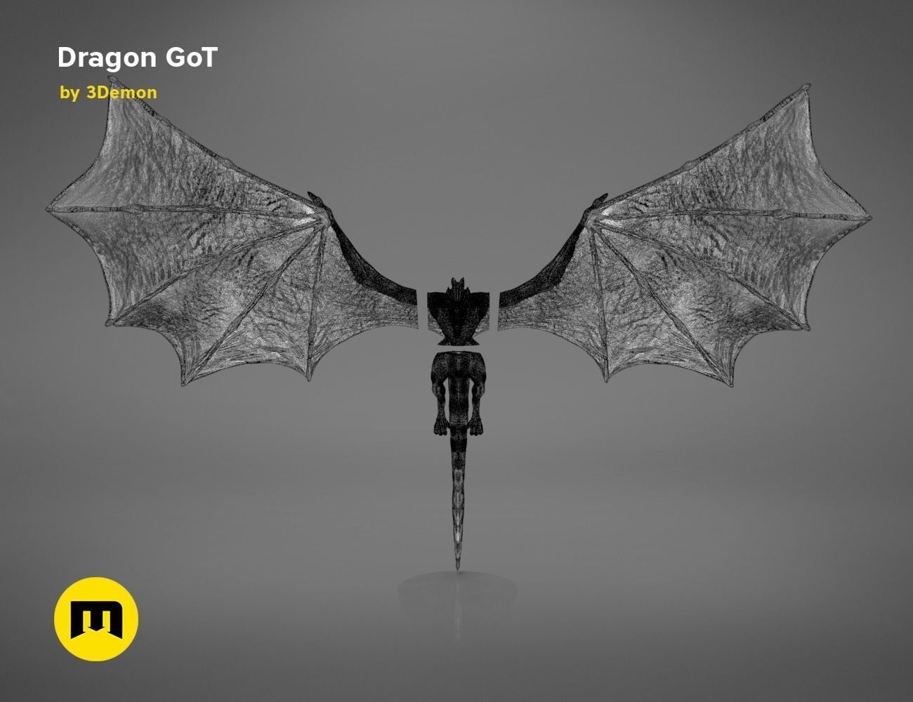 Dragon Lamp GoT with Flame 3D print model_39