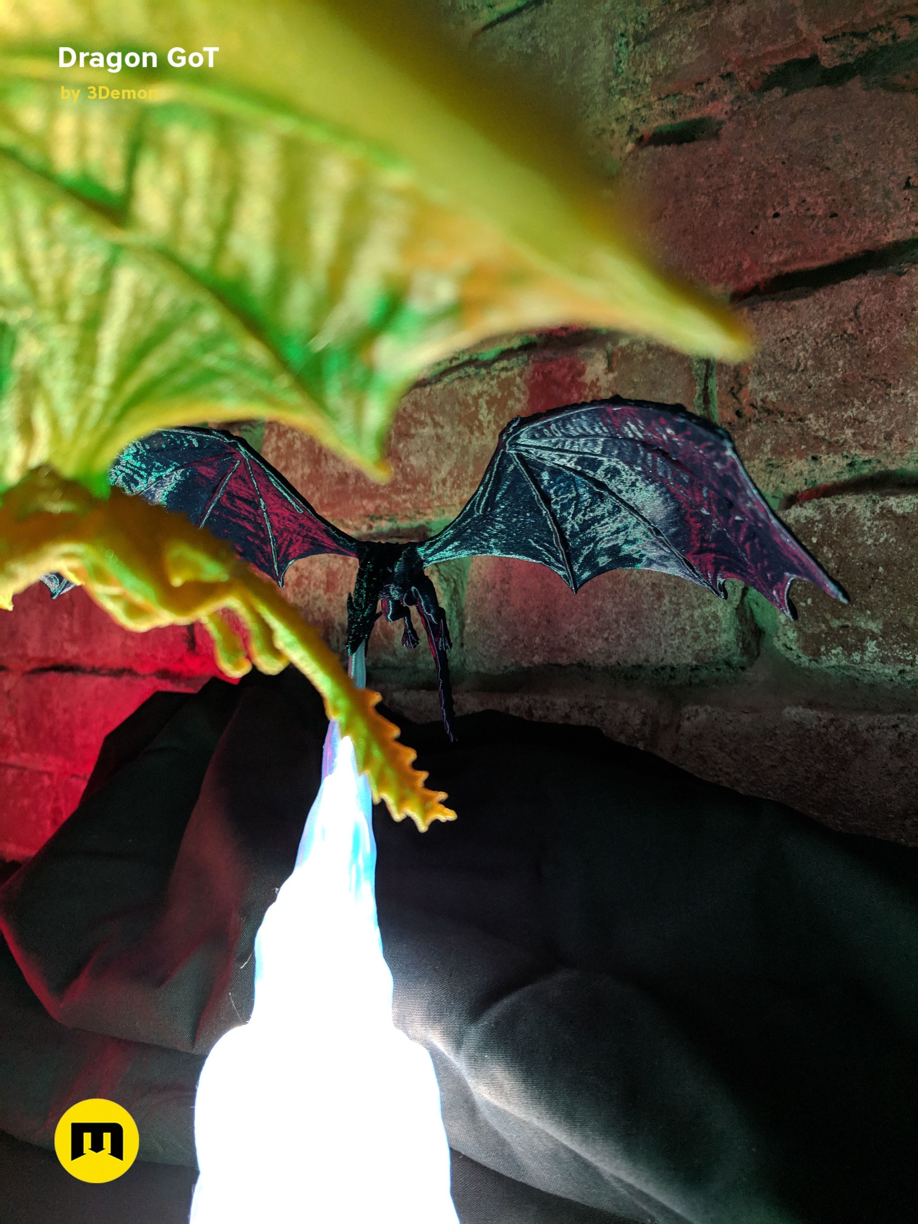 Dragon Lamp GoT with Flame 3D print model_23
