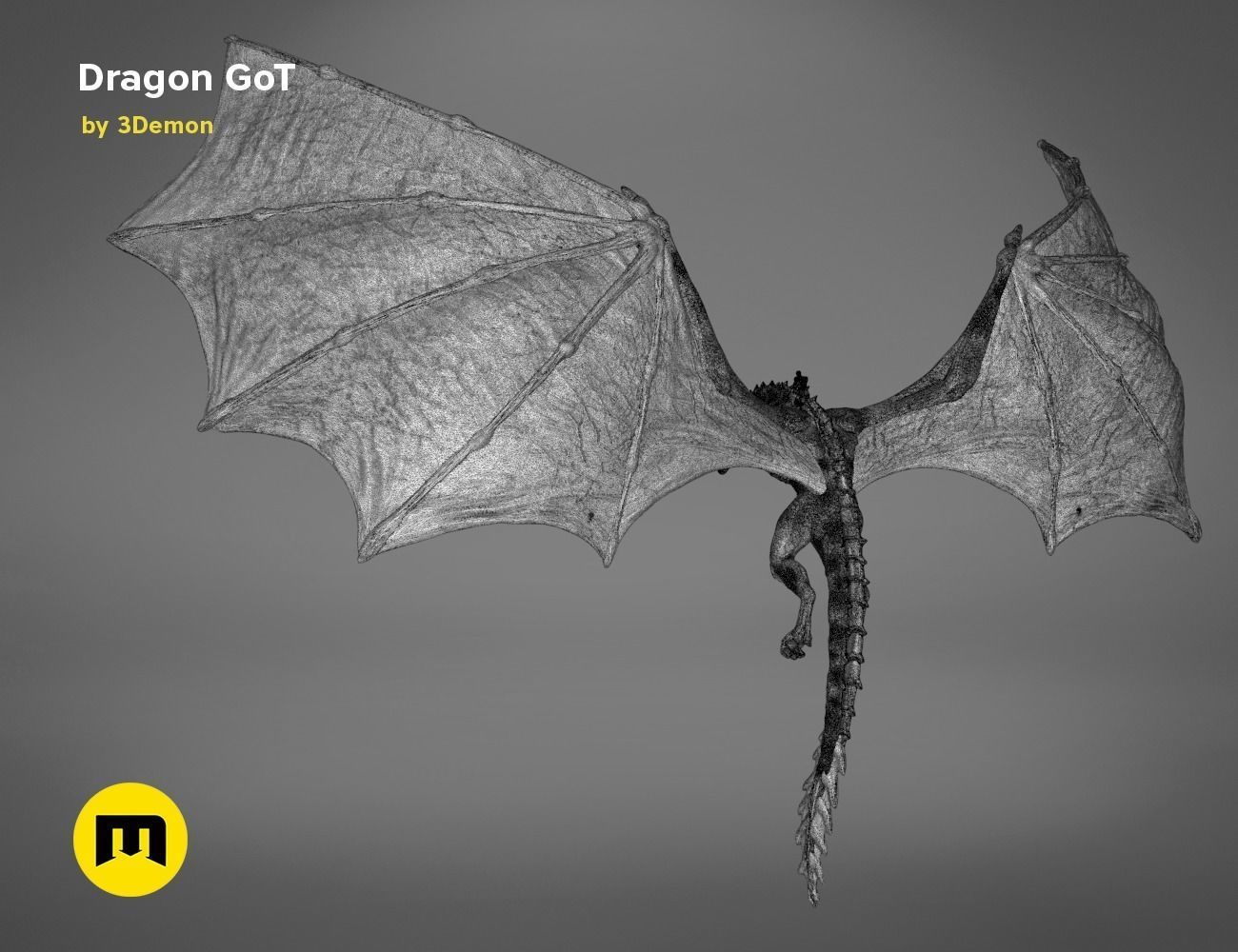 Dragon Lamp GoT with Flame 3D print model_58