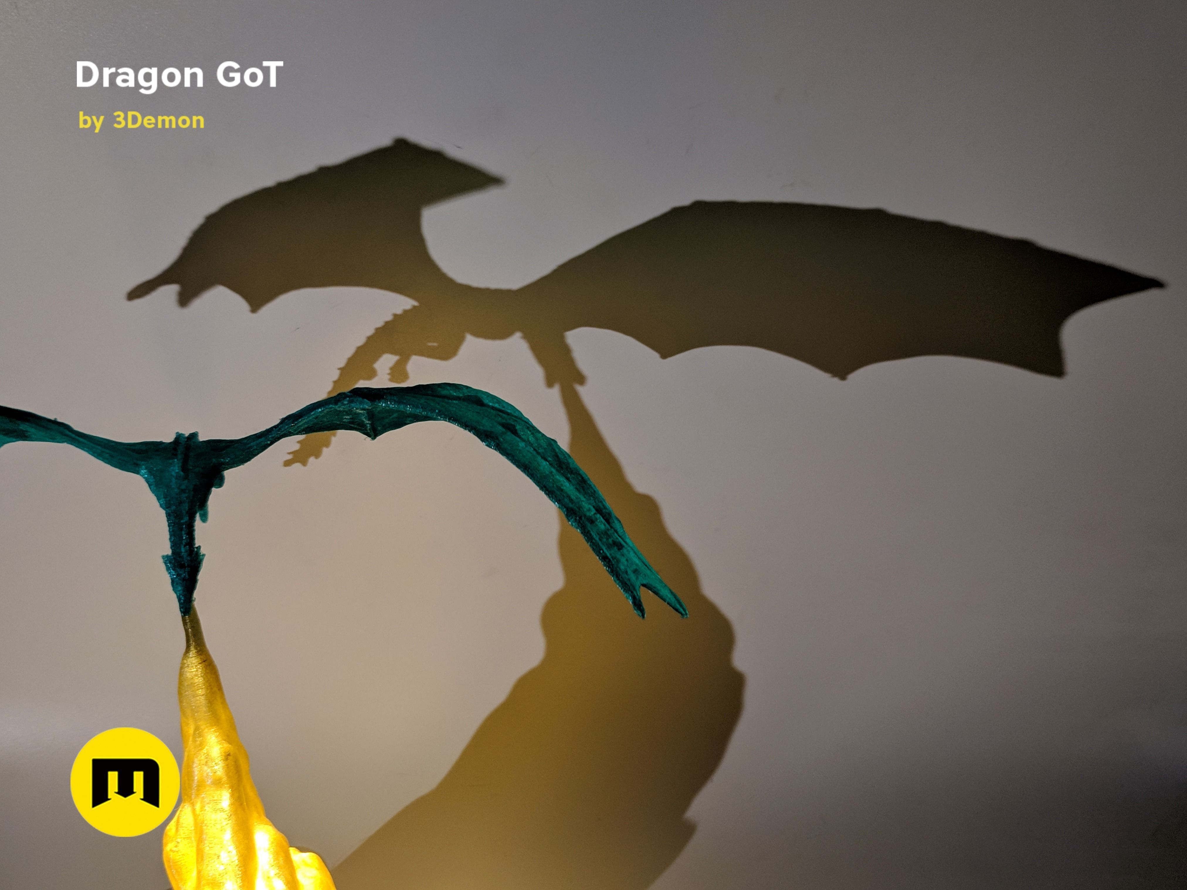 Dragon Lamp GoT with Flame 3D print model_11