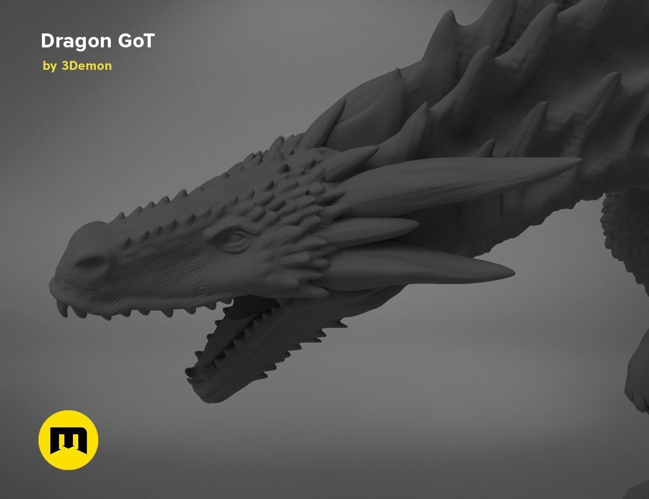 Dragon Lamp GoT with Flame 3D print model_45