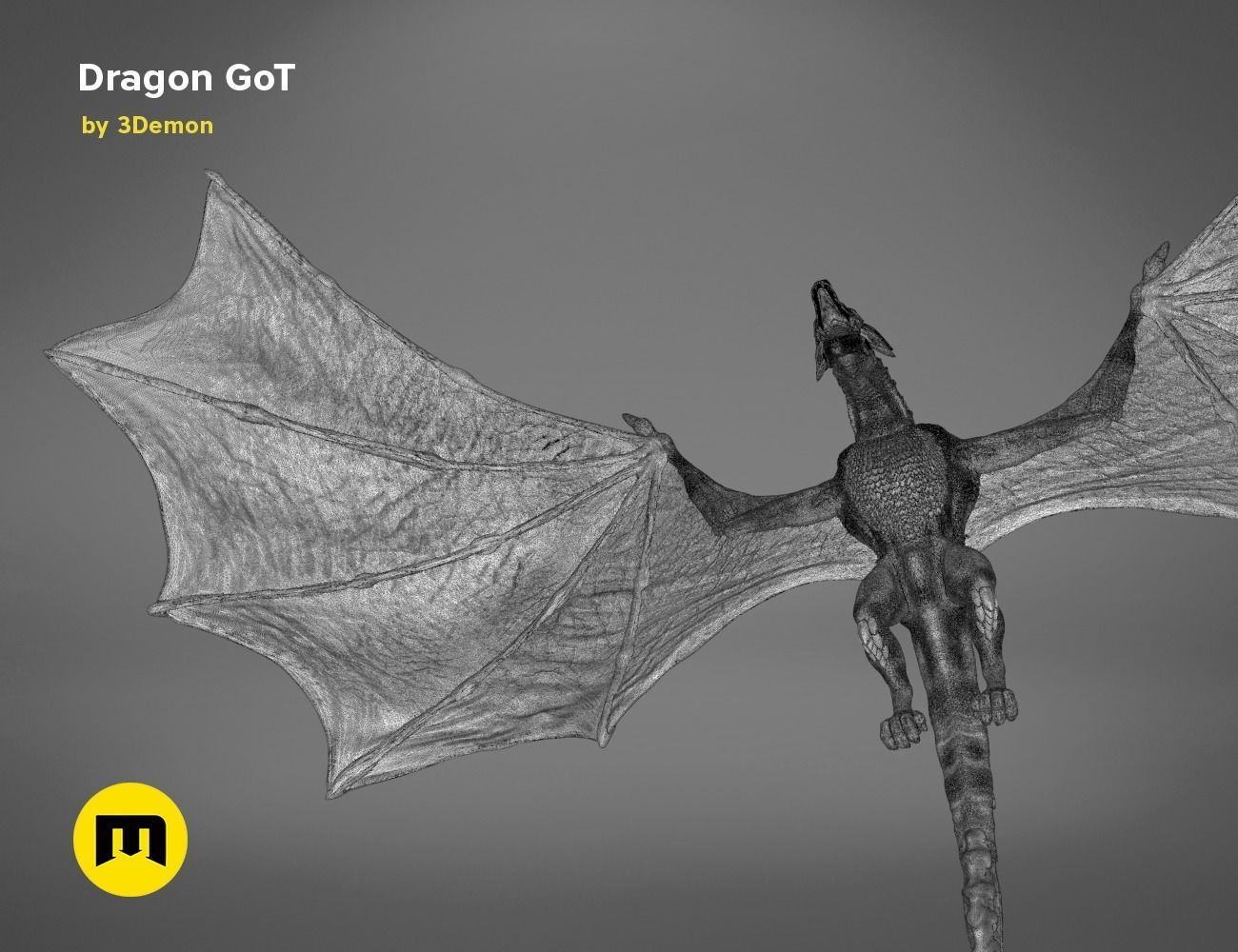 Dragon Lamp GoT with Flame 3D print model_57