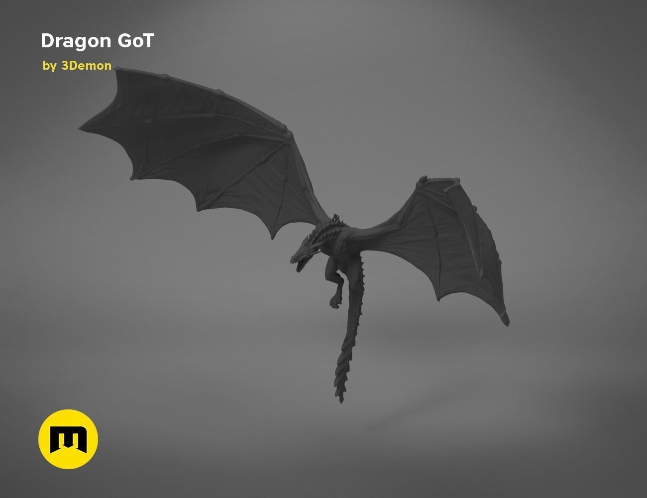 Dragon Lamp GoT with Flame 3D print model_47