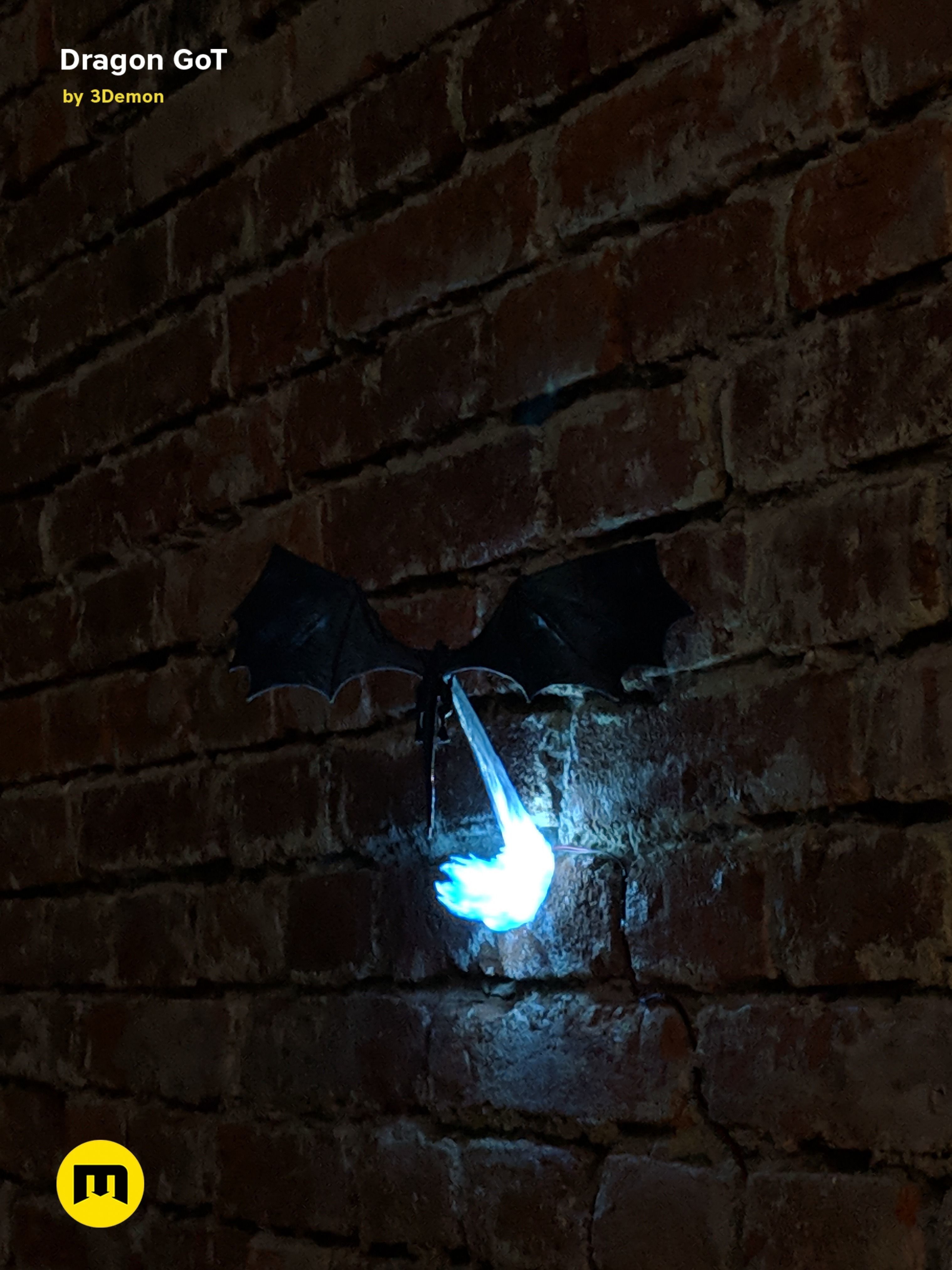 Dragon Lamp GoT with Flame 3D print model_24