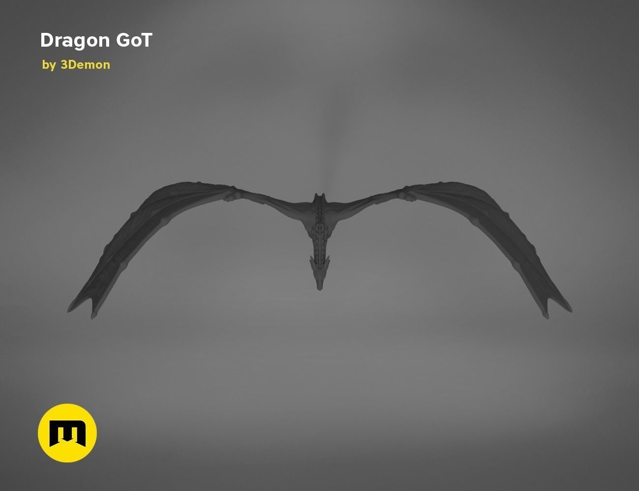 Dragon Lamp GoT with Flame 3D print model_52