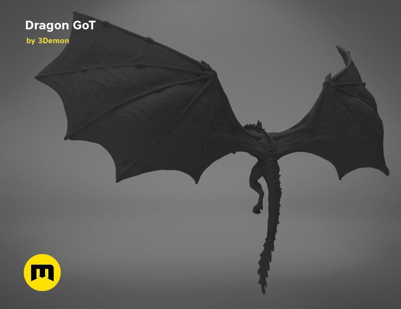 Dragon Lamp GoT with Flame 3D print model_50