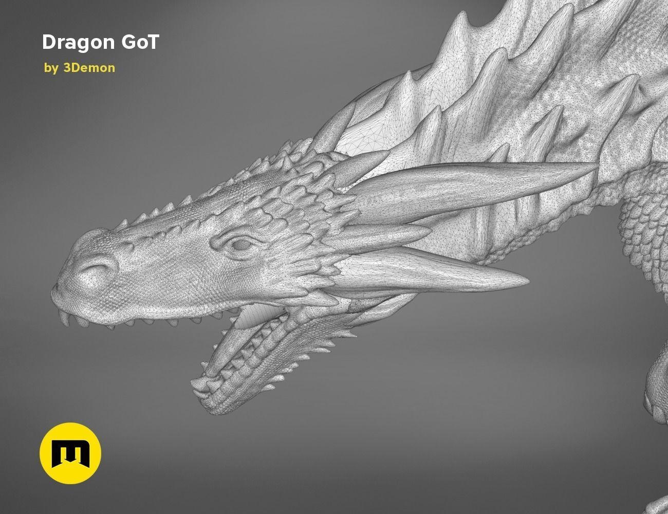 Dragon Lamp GoT with Flame 3D print model_55