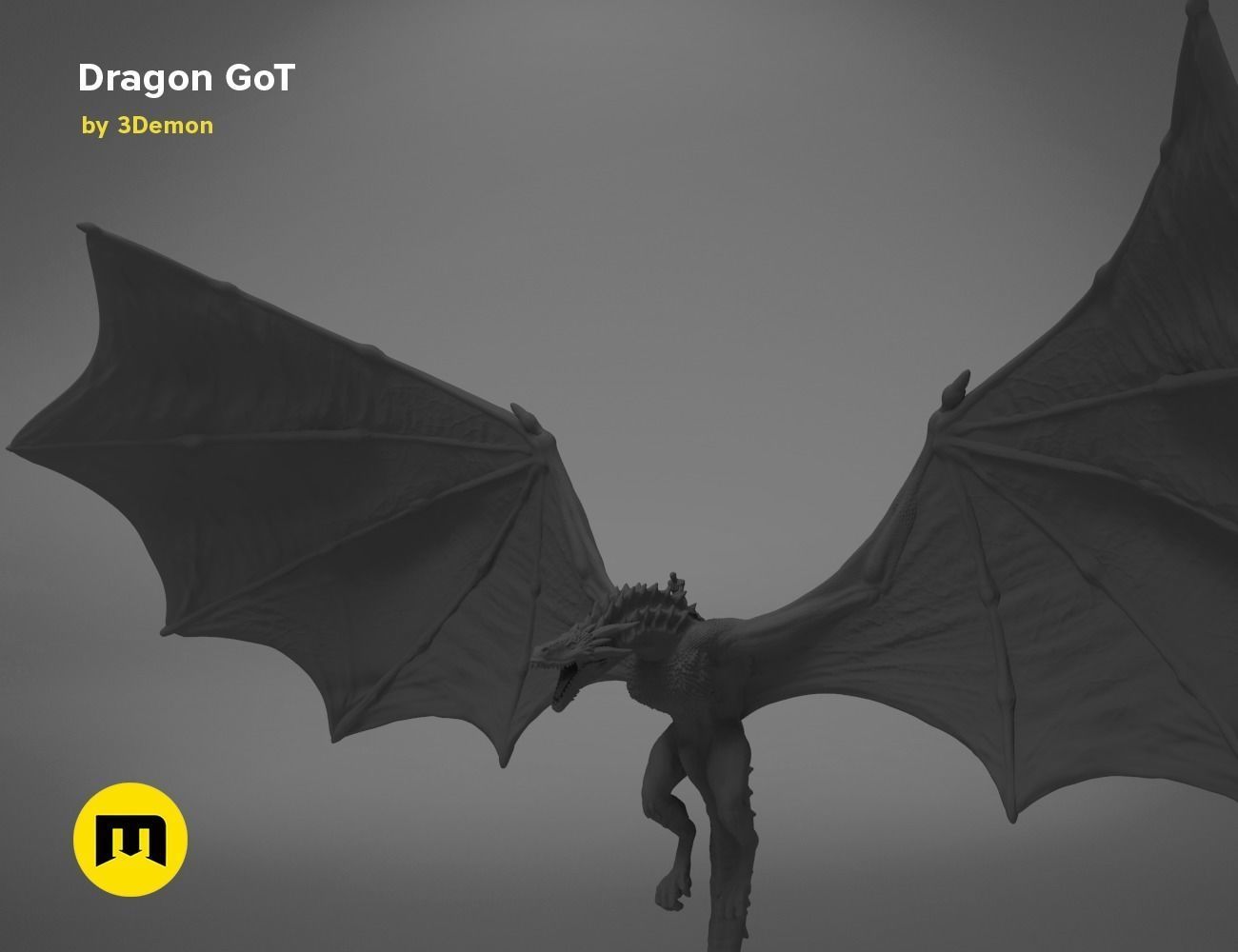 Dragon Lamp GoT with Flame 3D print model_41