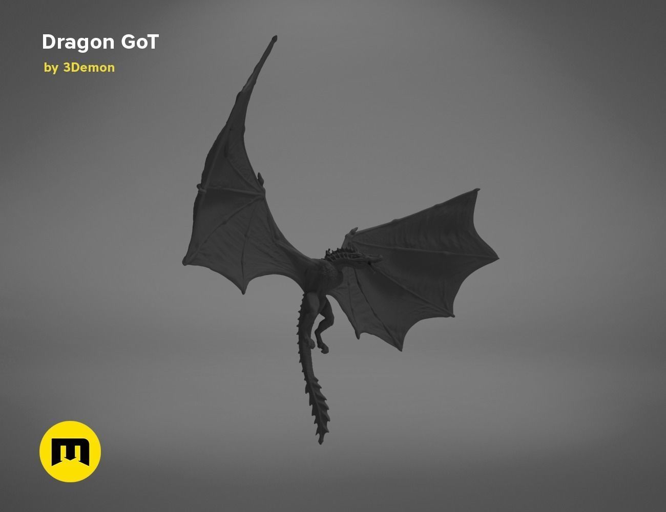 Dragon Lamp GoT with Flame 3D print model_40