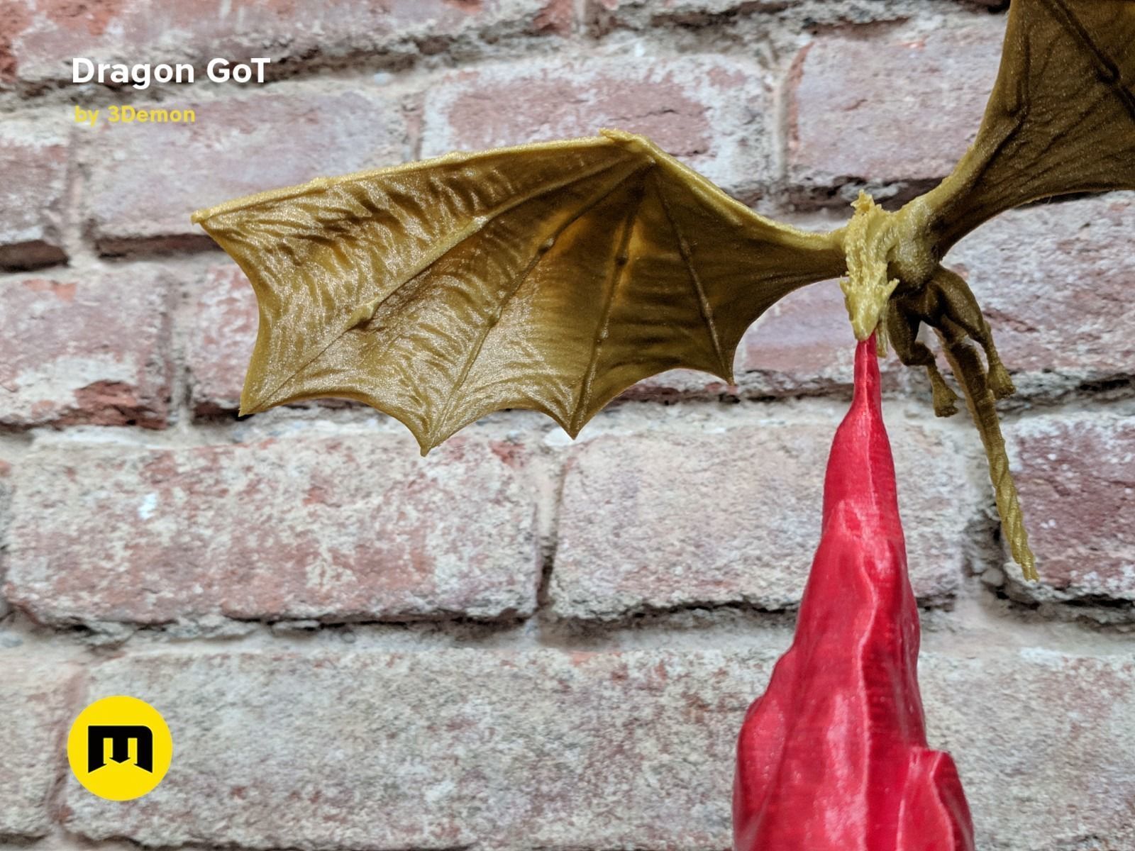 Dragon Lamp GoT with Flame 3D print model_27