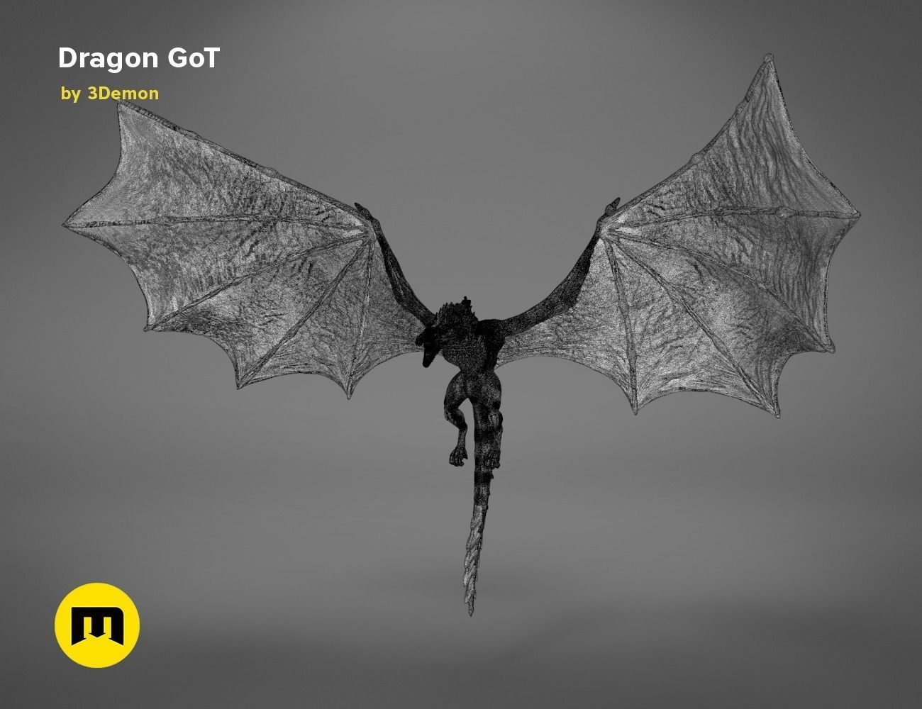 Dragon Lamp GoT with Flame 3D print model_56