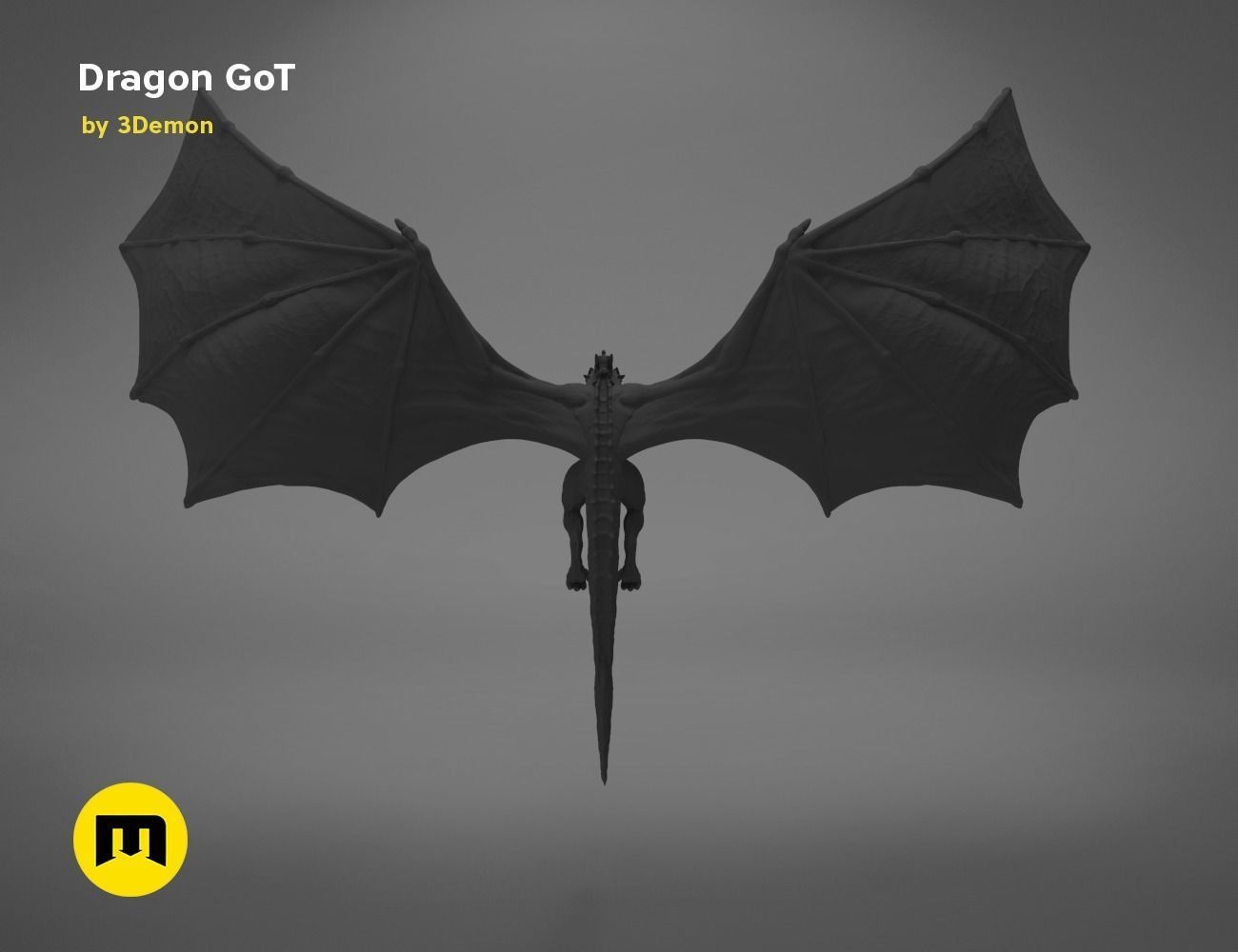 Dragon Lamp GoT with Flame 3D print model_30