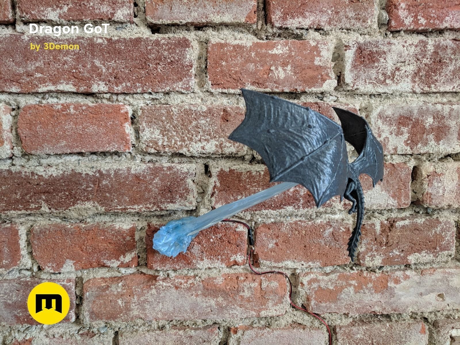 Dragon Lamp GoT with Flame 3D print model_26