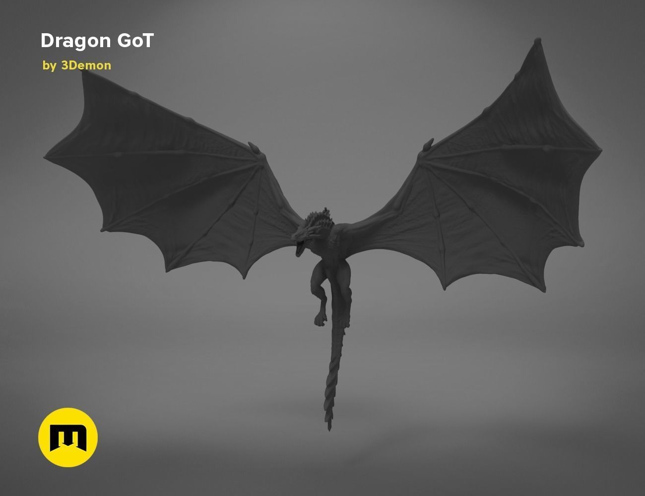 Dragon Lamp GoT with Flame 3D print model_49