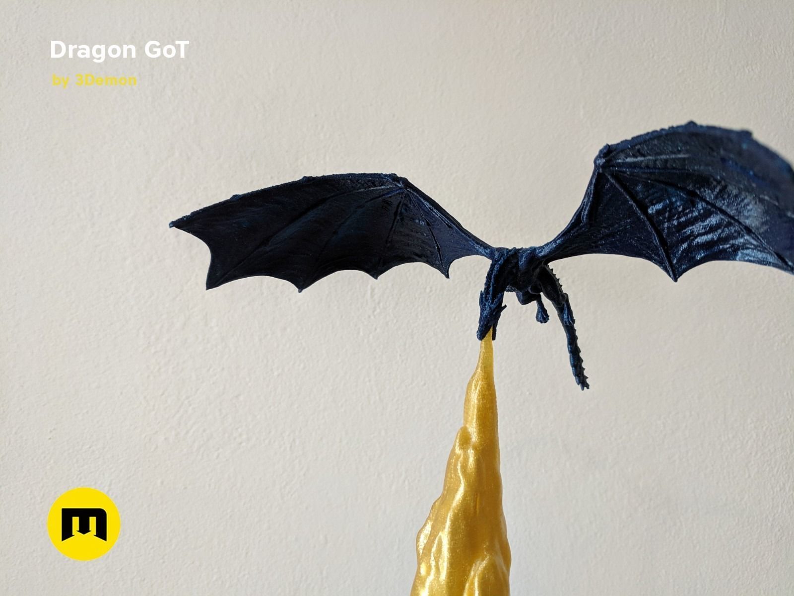 Dragon Lamp GoT with Flame 3D print model_29