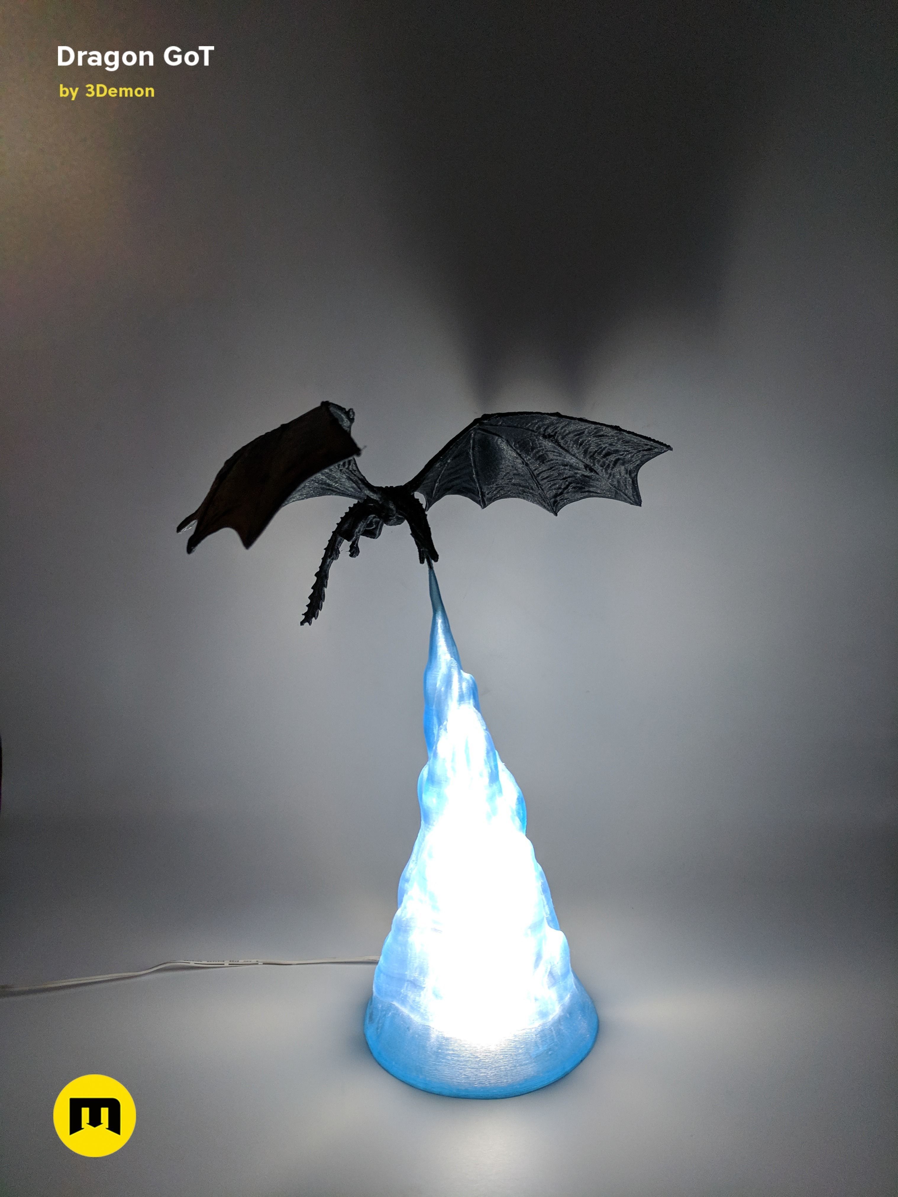 Dragon Lamp GoT with Flame 3D print model_63