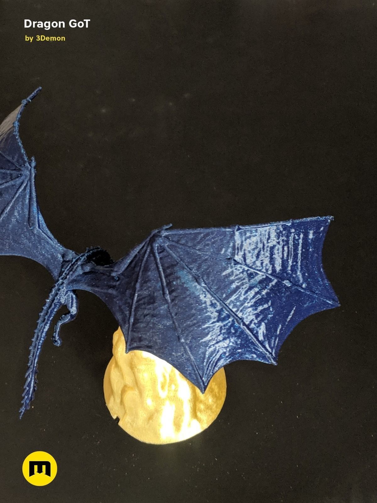 Dragon Lamp GoT with Flame 3D print model_28