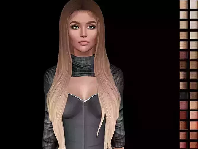 Female 3d hair model