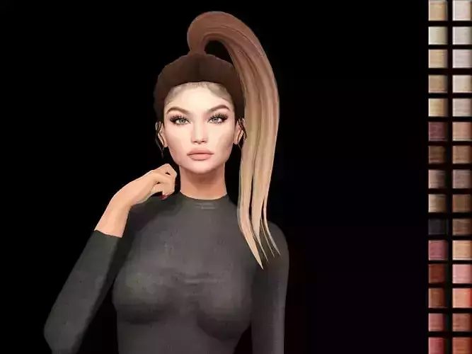 Female 3d hair model 