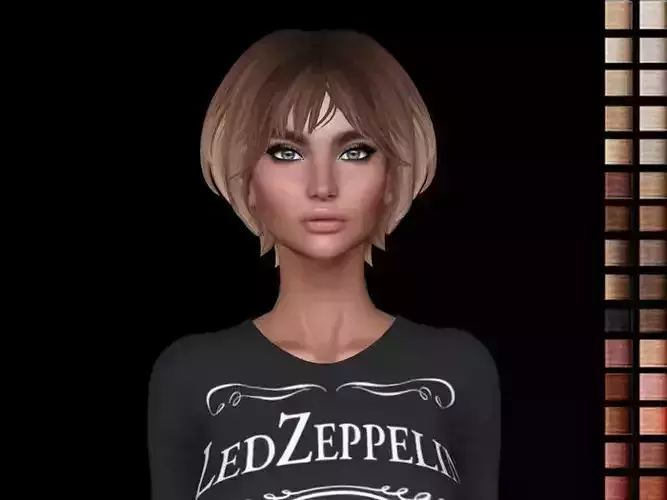 Female 3d hair model 
