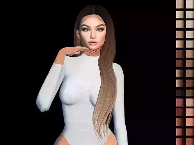 Female 3d hair model 