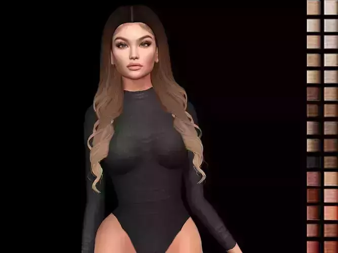 Female 3d hair model 
