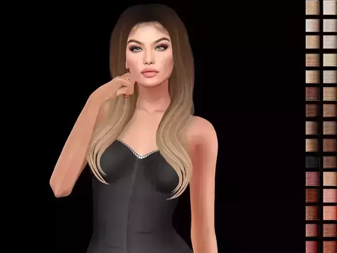 Female 3d hair model 