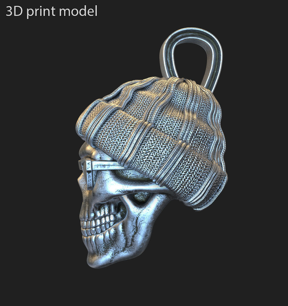 Skull pendant jewelry Gangster vol1 3D print model_2
