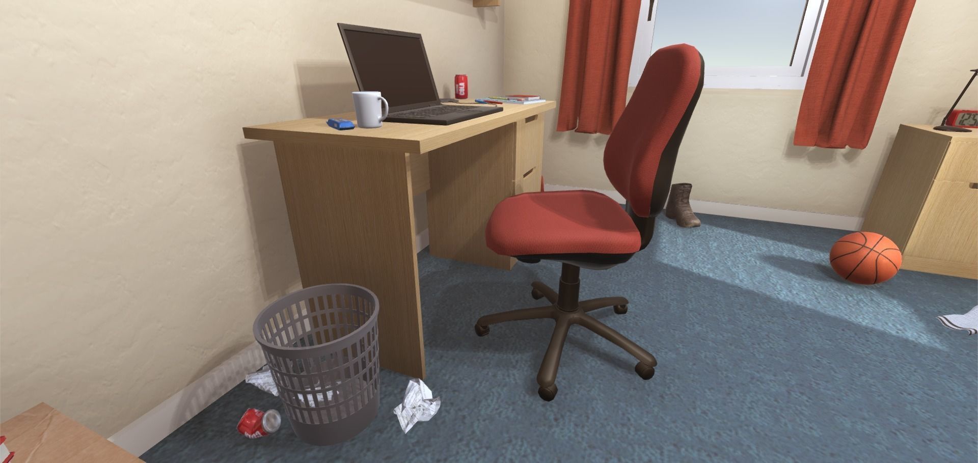 University Student Room Low-poly 3D model_11