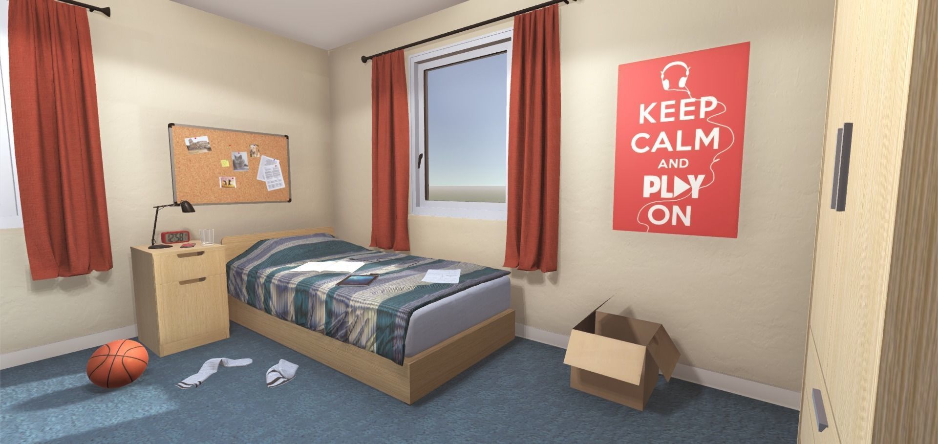 University Student Room Low-poly 3D model_9