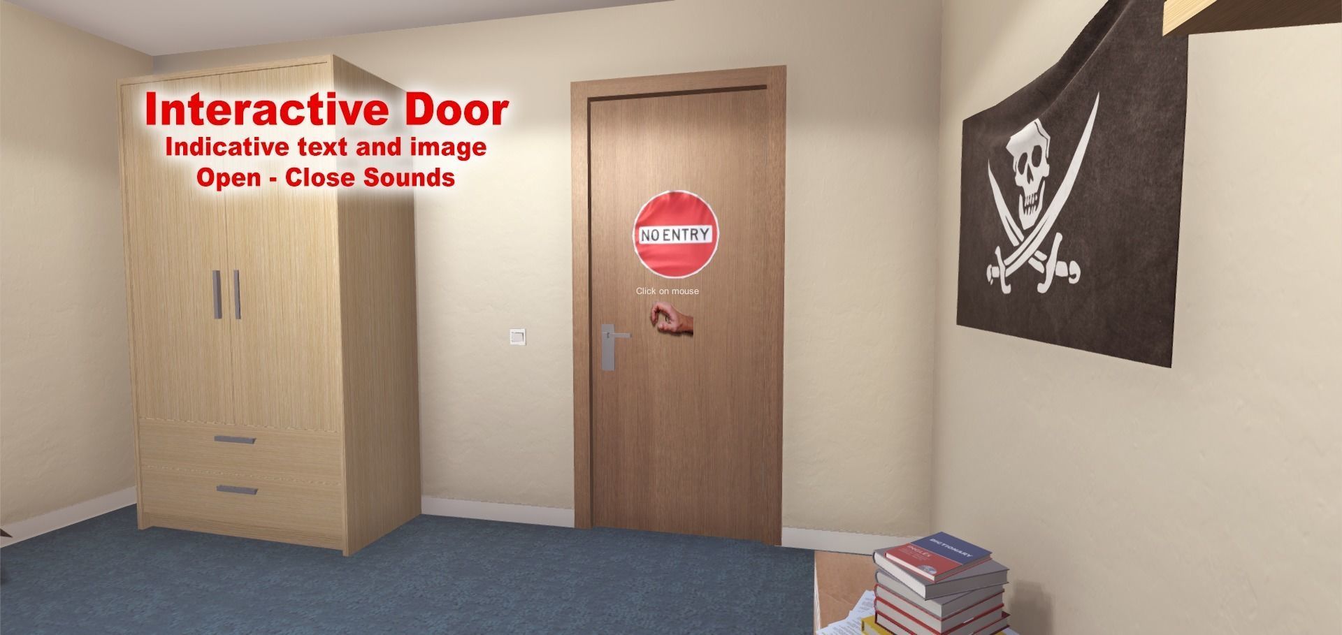 University Student Room Low-poly 3D model_5