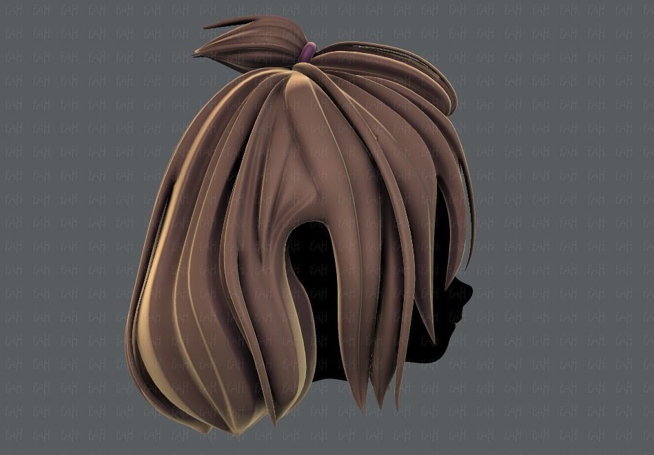 3D Hair style for girl V66 Low-poly 3D model_3