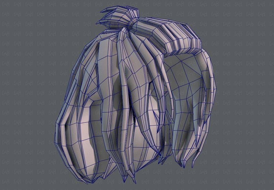 3D Hair style for girl V66 Low-poly 3D model_44