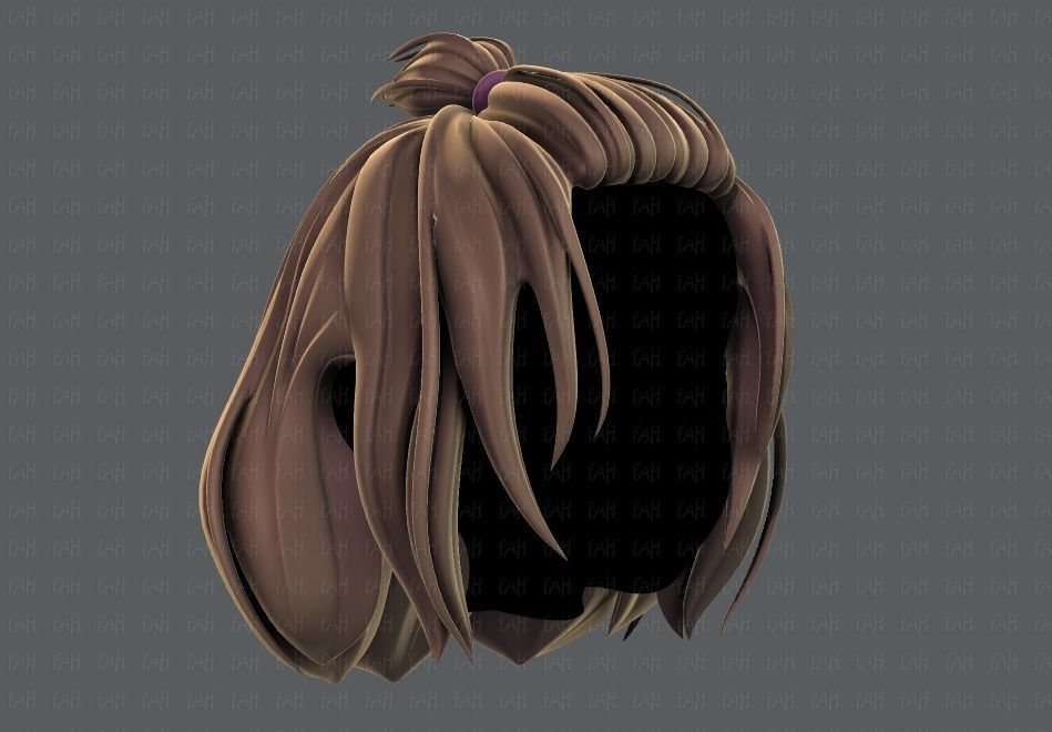 3D Hair style for girl V66 Low-poly 3D model_2