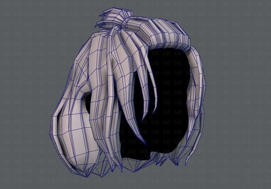 3D Hair style for girl V66 Low-poly 3D model_26