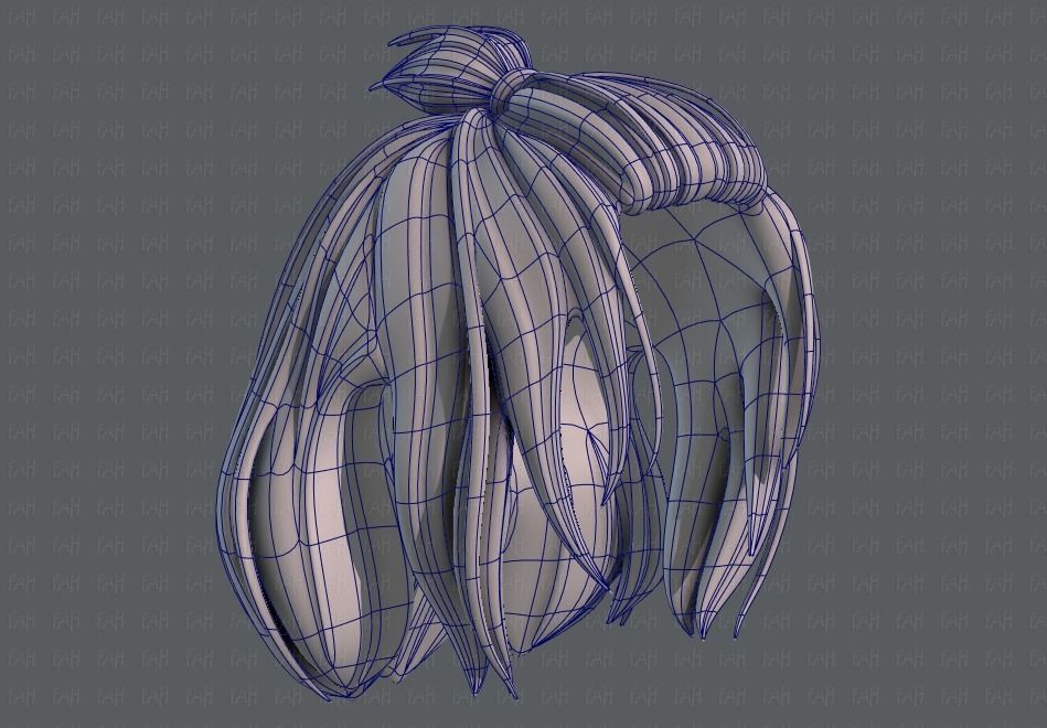 3D Hair style for girl V66 Low-poly 3D model_42