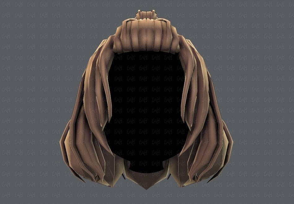 3D Hair style for girl V66 Low-poly 3D model_17