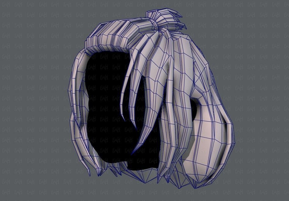 3D Hair style for girl V66 Low-poly 3D model_32