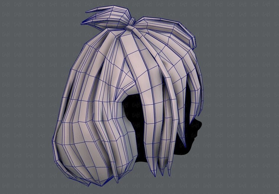 3D Hair style for girl V66 Low-poly 3D model_27
