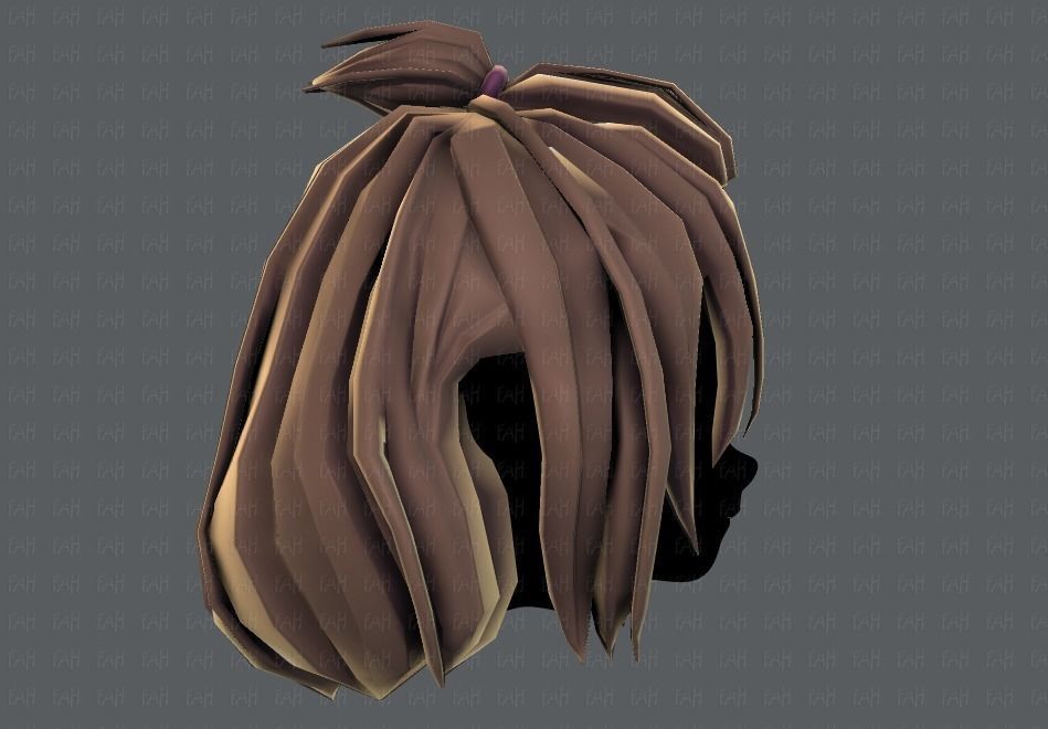 3D Hair style for girl V66 Low-poly 3D model_19