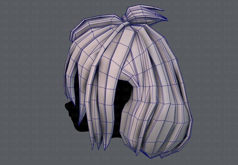 3D Hair style for girl V66 Low-poly 3D model_31
