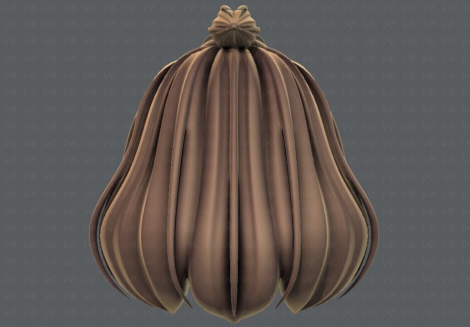 3D Hair style for girl V66 Low-poly 3D model_5