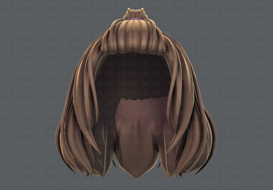 3D Hair style for girl V66 Low-poly 3D model_37